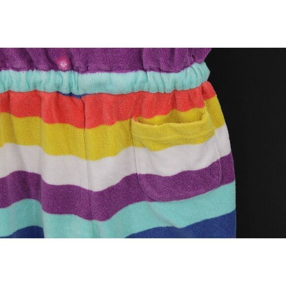 MINI BODEN KID GIRL RAINBOW STRIPE TERRY TOWELLING SUMMER ROMPER CLOTHES 7-8 - Picture 7 of 9
